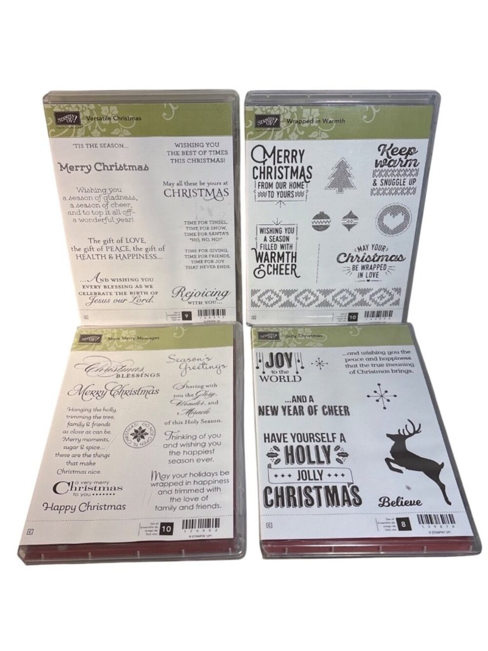 Stampin Up Christmas Stamps Versatile Xmas Wrapped Warmth More Merry Jolly Xmas